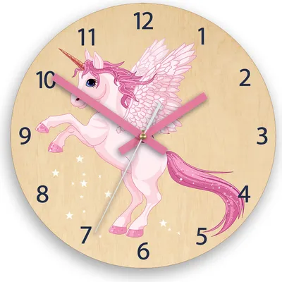 Produktbild von ModernClock, Wanduhr, Wanduhr für Kinder, Einhorn, stille Wanduhr, 30 cm