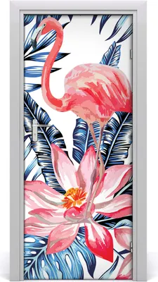 Produktbild von Tulup Türaufkleber 85x205 cm Dekorative Aufkleber Selbstklebend Wasserdichte Tapete Abnehmbar Schlafzimmer Wohnzimmer Wohnkultur - Hawaii Blumen