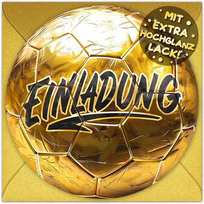 Produktbild von Einladungskarten Fußball, 12 Stück, mit Umschlägen, für Kindergeburtstag