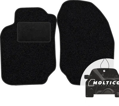 Produktbild von moto-MOLTICO Vorne Fußmatten Auto Velours Autoteppiche Schwarz Automatten Set 2-teilig passend für Nissan Almera 2000-2006