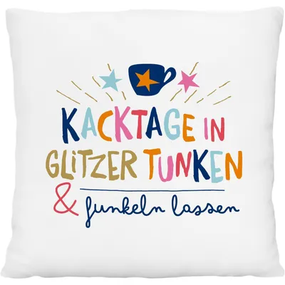 Plüsch-Zierkissen 25x25 cm, Motiv "Funkeln", 100% Polyester