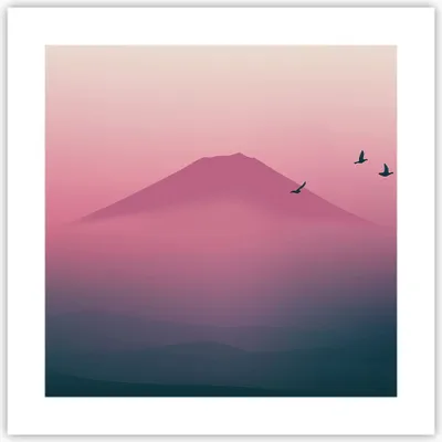 Produktbild von Poster - Poster ohne Rahmen - Vulkan Vogel Natur - 40x40 cm - Wand Bild - Wanddeko - Wandbilder - Kunstposter - Wandposter - Bilder - Kunstdruck - Wanddekoration - Wandbild - P2XAC40x40-4124