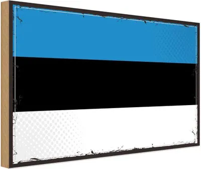 Produktbild von vianmo Holzschild 20x30 cm Estlands Estonia Flagge Fahne Wappen