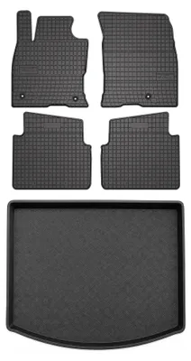 Produktbild von Gummimatten + Kofferraumwanne für Ford Kuga MK3 2019- (Standard-Kofferraum) – Schwarz, passgenau – Wielganizator SolidPRO