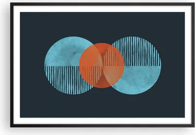 Produktbild von Gerahmtes Poster - Schwarzer Rahmen - Abstraktion Räder Gürtel - 91,5x61 cm - Wand Bild - Wanddeko - Wandbilder - Kunstposter - Wandposter - Bilderrahmen - Bilder - Kunstdruck - P2BAA91x61-4670