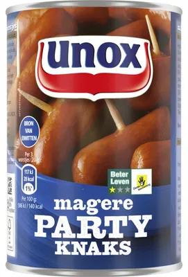 Produktbild von Unox Magere Party Knaks 400g – Fettarme Snack-Würstchen für Partys & Grill