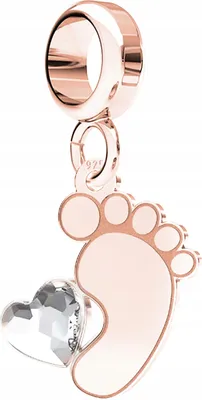 Produktbild von Swarovski Fuß-Charm mit Kristallfuß, vergoldet, Kind, 925 Silber
