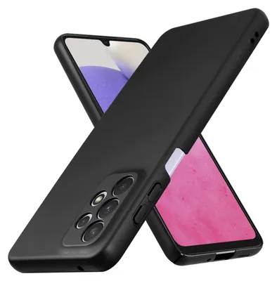 Two black phone cases are shown diagonally against a white background. One case is in the foreground, and the other is in the background.