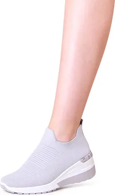 Produktbild von topschuhe24 2424 Damen Keil Sneaker Plateau Turnschuhe, Farbe:Grau, Größe:39 EU