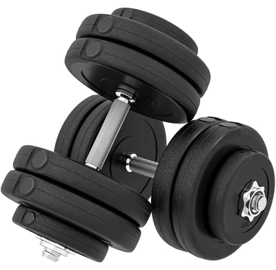 Produktbild von Kurzhantel-Set 8 x 5 kg, 4 x 1,5 Hantelscheiben mit Kunststoffhš¹lle, bodenschonend, Schwarz