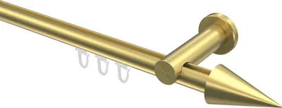 Produktbild von Interdeco Innenlaufstange / Gardinenstange mit Innenlauf Messing-Optik, Typ Platon Savio (Kegel), 20 mm Ø 1-läufig, 420 cm