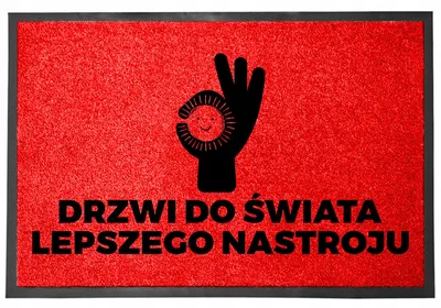 Produktbild von TabPrint Fußmatte 40x60 Rot Mit Spruch Tür
