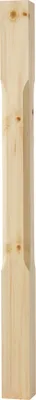 A close-up, full-length view of a wooden post.
