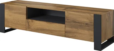 Produktbild von TV Stand NUNKI 180 cm Lowboard Schrank TV Tisch Sideboard Kommode wotan Eiche anthrazit