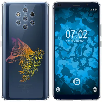 Produktbild von PhoneNatic Case kompatibel mit  Nokia 9 PureView Silikon-Hülle Floral Fuchs M1-3
