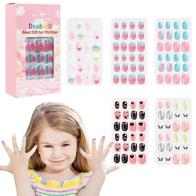 Image de Faux ongles pour enfants, ongles autocollants pré-collés et couvrants