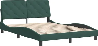 Produktbild von Bettgestell ohne Matratze Dunkelgrün 140x190 cm Samt