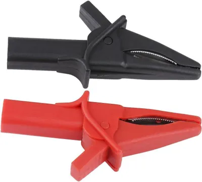 Productafbeelding van Geïsoleerde Krokodillenklemmen - Dolphin Clips - Elektrisch Testen - Volledig Geïsoleerd - 30mm Opening - Rood en Zwart