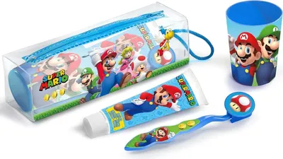 Produktbild von Cartoon Super Mario Set Zahnbürste, Zahnpasta, Becher