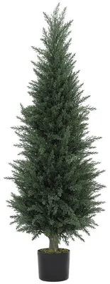 Produktbild von HOMCOM Künstliche Zypresse groß 120 cm Kunstpflanze, künstliche Pflanzen im Topf