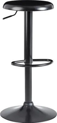 Produktbild von Barhocker Schwarz Hocker ohne Lehne 58 - 79 cm Barstuhl | Küchenhocker Metall 100kg | Design Tresenhocker Drehbar Bistrohocker
