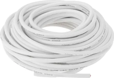 Produktbild von Elektrische Masseleitung Automobil-Stromleitung 49FT Weiß TC 1 Stück 16AWG 2 Leiter Vollständig isoliert & Soft-Touch-Mantel Universal