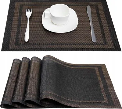 Produktbild von Unterlage Tischmatte Für Die Küche Unter Teller 30X45 Americano Schwarz Gold