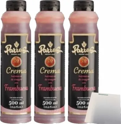 Produktbild von Parras Crema Frambuesa Himbeeressigcreme 3er Pack (3x500ml Flasche) + usy Block