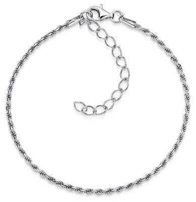 Produktbild von MATERIA Damen Armband 925 Sterling Silber Kordelkette 1,2mm rhodiniert 18-23cm verstellbar #SA-27-Kordel
