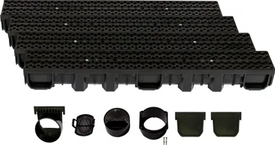 Produktbild von ScarMaxx B125 Entwässerungsrinne Set, Regenwasser Ablauf, Bauhöhe 115 mm - 4m