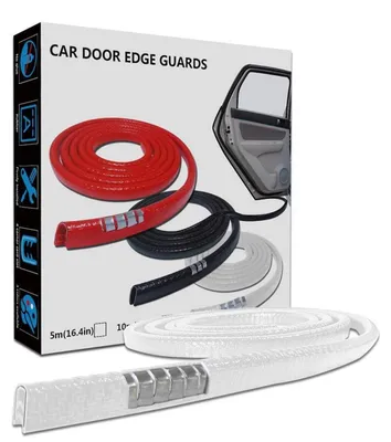 Image de Protection de bas de porte en forme de U, en caoutchouc, blanche, 5 mètres