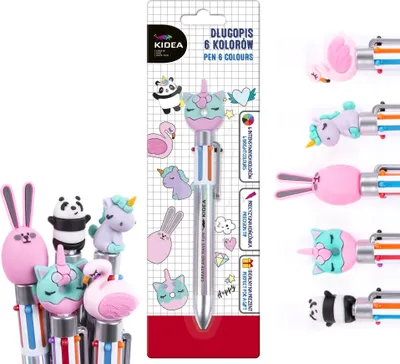 Image de Stylo à bille Kidea 6 couleurs avec figurine