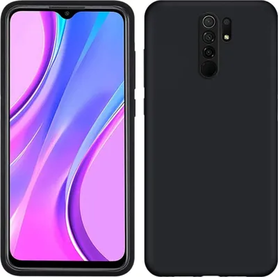 Produktbild von Redmi 9 Hülle, LaimTop Flüssig Silikon Soft Gummi Schutzhülle für Xiaomi Redmi 9 / Redmi 9 Prime Schwarz