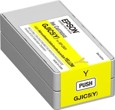Produktbild von Epson GJIC5(Y): Ink cartridge for ColorWorks C831 (Yellow) (MOQ=10), Gelb, Tinte auf Pigmentbasis, 32,5 ml, 1 Stück(e)