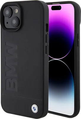 Zdjęcie produktu dla BMW BMHCP15MSLLBK iPhone 15 Plus / 14 Plus 6.7 czarny/black Leather Hot Stamp