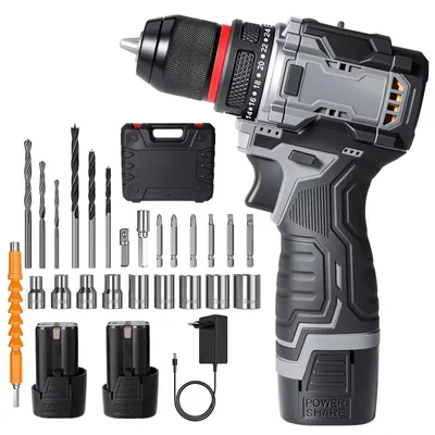 Productafbeelding van Accuboormachine-/schroefmachine-set - 16,8 V - Borstelloze motor - 55 Nm - 24+1 koppelstanden - Accessoire set bestaande uit 29 onderdelen