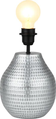 Image de Pied de lampe de table Cameo argent 20cm - socle de lampe oriental en métal