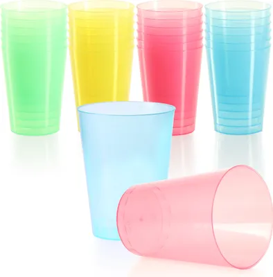 Image de com-four® 24x gobelets réutilisables pour les fêtes, le camping et en voyage - réutilisables et lavables au lave-vaisselle - verre en plastique [sélection varie]
