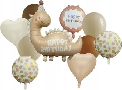 Produktbild von Bouquet Set Luftballons Happy Birthday DINOSAURIER Dino Herzen Geburtstag 10tlg.