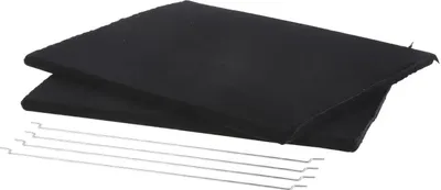 Two black rectangular filters are shown with several thin metal rods underneath.