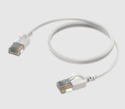 Produktbild von ProCab CSD560W/0.30 Ultra-slim CAT6A U/UTP Netzwerkkabel - Weiß, 0,30 Meter