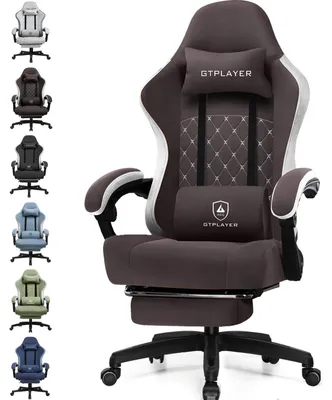 Produktbild von Ergonomischer Gamingstuhl mit Fußstütze und Armlehnen