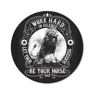 Produktbild von MuchoWow® Mauspad Mousepad Löwe - Vintage - Zitat 20x20 cm - Mousepads - Maus Mat - Pad - Mausunterlage - Schreibtischmatte