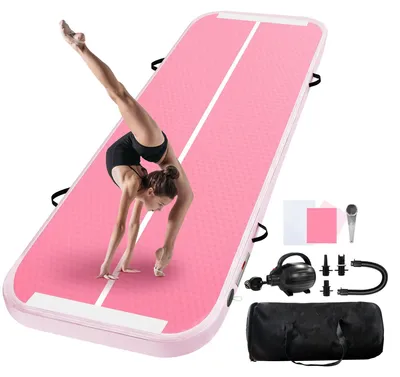 Image de Tapis de gymnastique gonflable pour un usage domestique, 5 m Rose