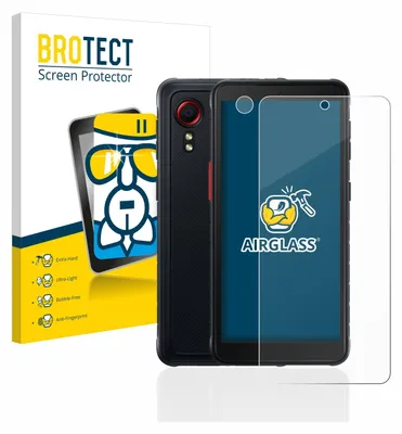 A product shot of a screen protector and a smartphone, with packaging in the background.
