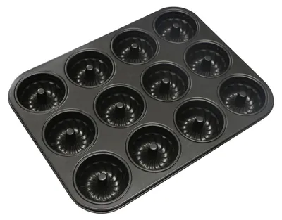 Immagine prodotto di Omgoods - Mini stampi per ciambelle - Stampi per muffin per torte - Rivestimento antiaderente - Ø 7 cm - Ideali per compleanni - Confezione da 12 pezzi