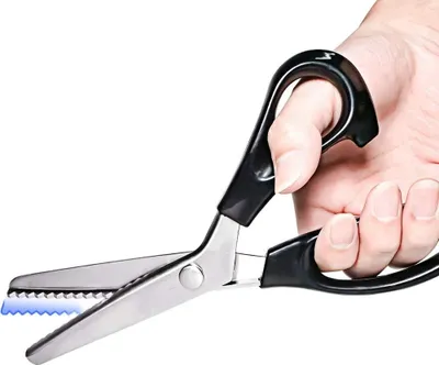 Obrázek produktu pro Nůžky na látku, nůžky na klikatý steh, profesionální krejčovské nůžky, nůžky na šití látek, prodávané na metráž, nerezové nůžky na klikatý steh s pohodlnou rukojetí pro děti, dospělé, nůžky na papír, nůžky na řemeslné práce