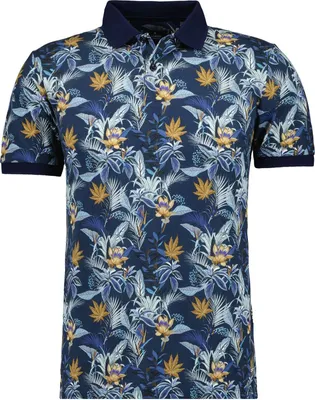 Ragman Polo alloverprint in blau