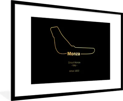 Produktbild von MuchoWow® Gerahmtes Poster Monza - Formel 1 - Rennstrecke 90x60 cm - Poster mit Schwarzem Bilderrahmen Wandposter Rahmen Foto Bilder - Wanddekoration - Fotos