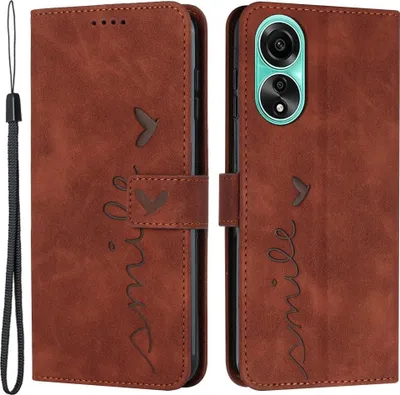Produktbild von OPPO A58 Hülle - Coverup Smile Klapphülle - Braun